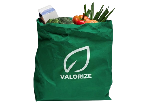 Saco surpresa com pães e vegetais